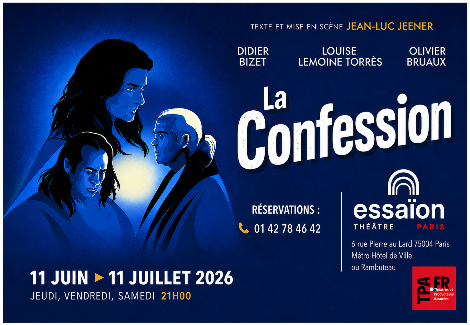LA CONFESSION au Théâtre ESSAÏON Paris